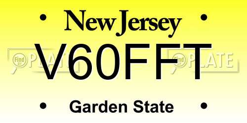 V60FFT New Jersey License Plate