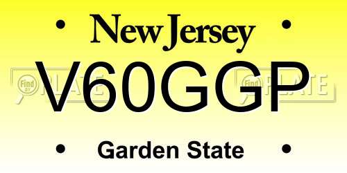 V60GGP New Jersey License Plate