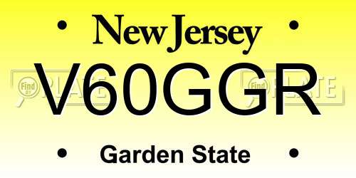V60GGR New Jersey License Plate