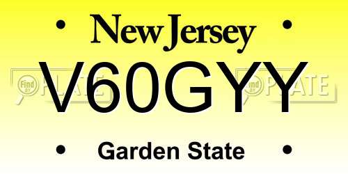 V60GYY New Jersey License Plate