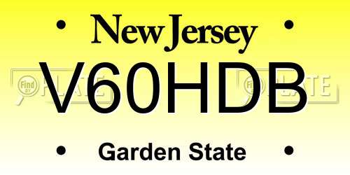 V60HDB New Jersey License Plate
