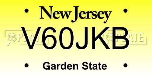 V60JKB New Jersey License Plate