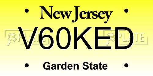 V60KED New Jersey License Plate