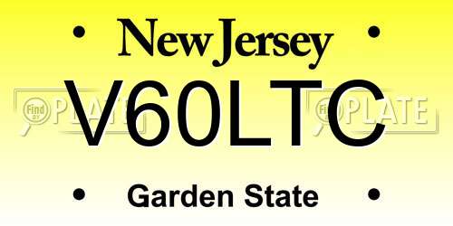 V60LTC New Jersey License Plate