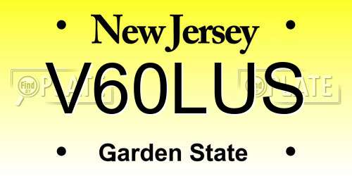 V60LUS New Jersey License Plate