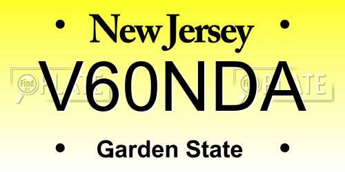 V60NDA New Jersey License Plate