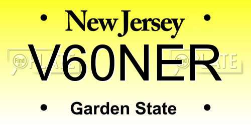 V60NER New Jersey License Plate