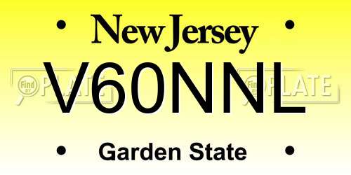 V60NNL New Jersey License Plate