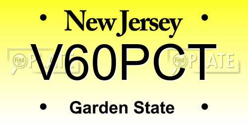 V60PCT New Jersey License Plate