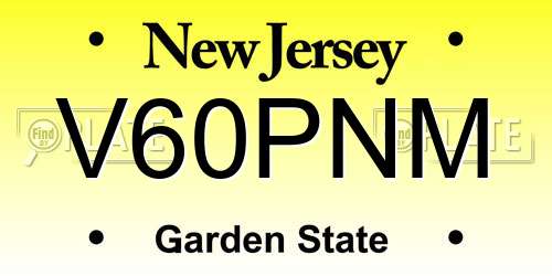 V60PNM New Jersey License Plate