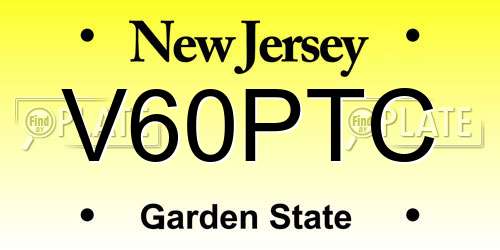 V60PTC New Jersey License Plate