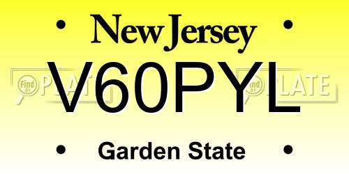 V60PYL New Jersey License Plate