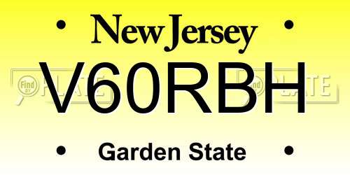 V60RBH New Jersey License Plate