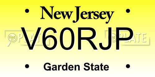 V60RJP New Jersey License Plate