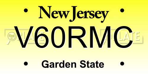 V60RMC New Jersey License Plate