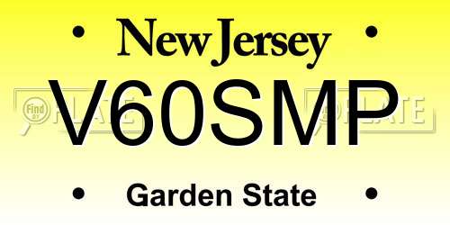 V60SMP New Jersey License Plate