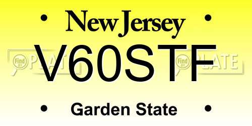V60STF New Jersey License Plate