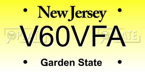 V60VFA New Jersey License Plate