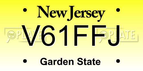 V61FFJ New Jersey License Plate