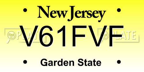 V61FVF New Jersey License Plate