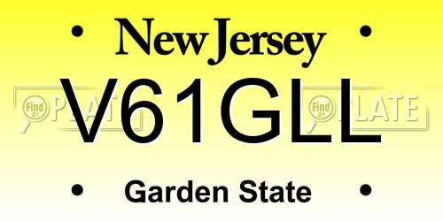 V61GLL New Jersey License Plate