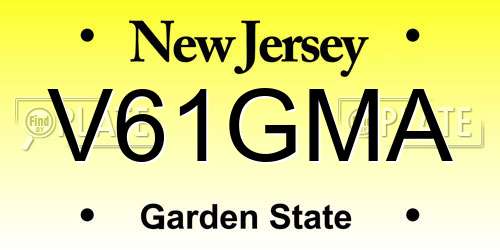 V61GMA New Jersey License Plate