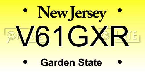 V61GXR New Jersey License Plate