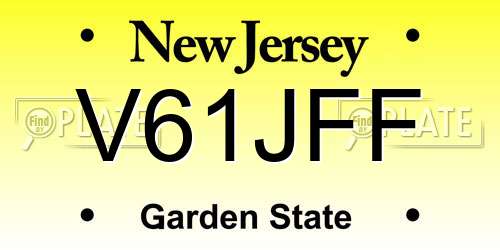 V61JFF New Jersey License Plate