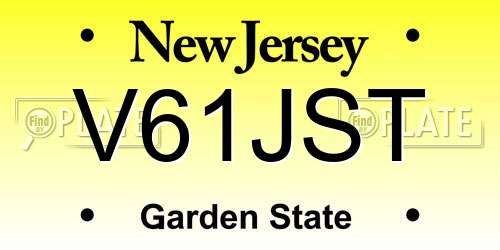 V61JST New Jersey License Plate