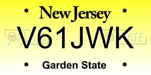 V61JWK New Jersey License Plate