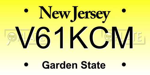 V61KCM New Jersey License Plate