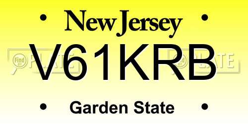 V61KRB New Jersey License Plate