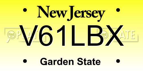 V61LBX New Jersey License Plate