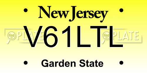 V61LTL New Jersey License Plate