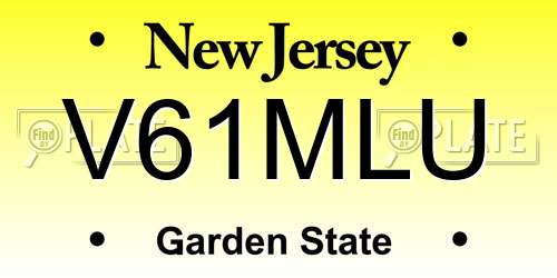 V61MLU New Jersey License Plate