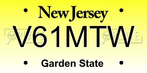 V61MTW New Jersey License Plate