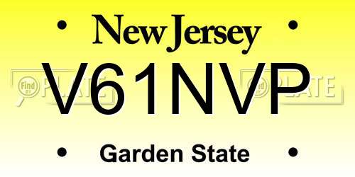 V61NVP New Jersey License Plate