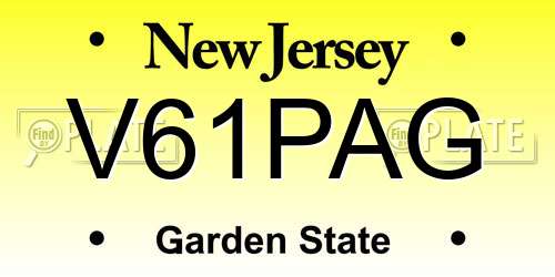 V61PAG New Jersey License Plate