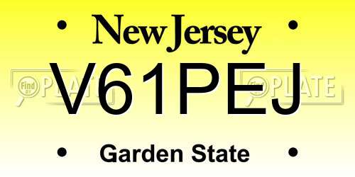 V61PEJ New Jersey License Plate