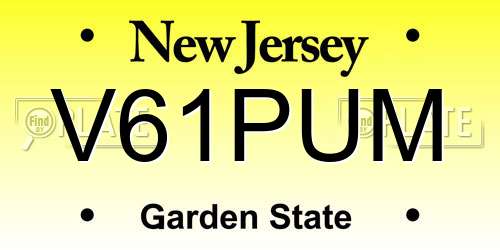 V61PUM New Jersey License Plate