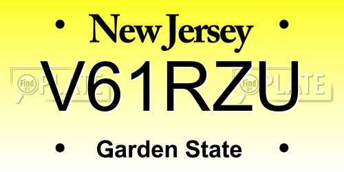 V61RZU New Jersey License Plate