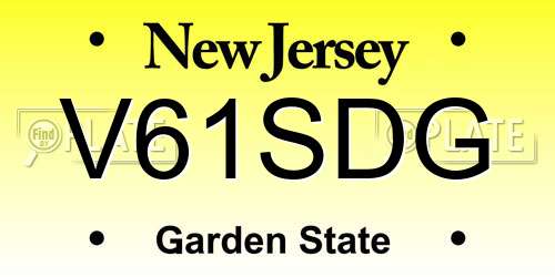 V61SDG New Jersey License Plate