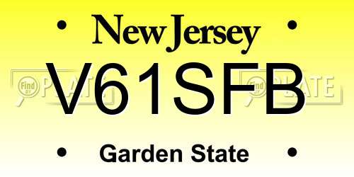 V61SFB New Jersey License Plate