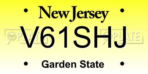 V61SHJ New Jersey License Plate