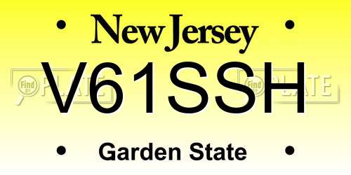 V61SSH New Jersey License Plate