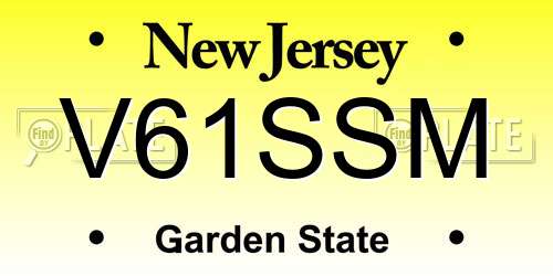 V61SSM New Jersey License Plate
