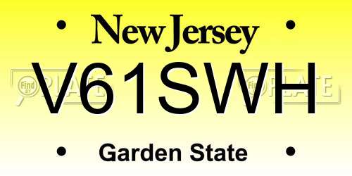 V61SWH New Jersey License Plate