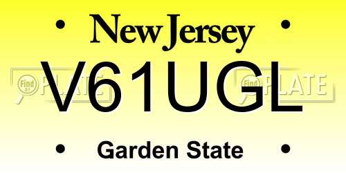 V61UGL New Jersey License Plate