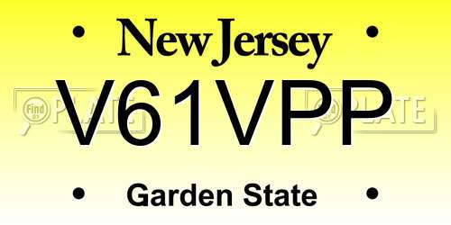 V61VPP New Jersey License Plate