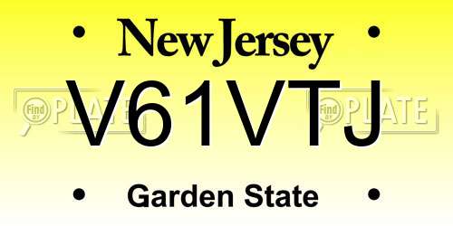 V61VTJ New Jersey License Plate